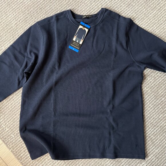 NEW Banana Republic Men's Long Sleeve Double Knit Crew Blue Large L - Picture 1 of 4